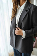 Dark Grey Long Blazer
