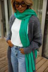 Green Ribbed Knit Scarf