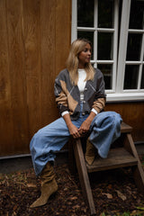 Grey Checkered Button Down Cardigan