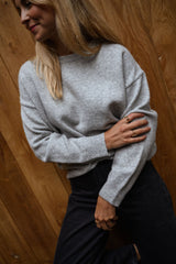 Light Grey Letters Back Sweater