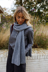 Light Grey Ribbed Scarf