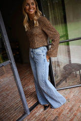 Leopard Long Sleeves Crop Blouse