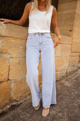 Light Blue Wide-Leg Denim Jeans