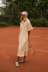 Pale Yellow Looose Fit Midi Dress