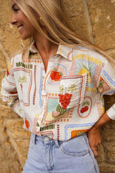 Grapes Print Button Down Shirt