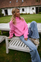Pink Pullover Knit Sweater