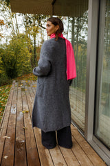 Pink Ribbed Knit Scarf