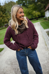 Plum Front Zipper Cardigan