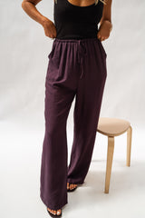 Purple Casual Withdraw Pants