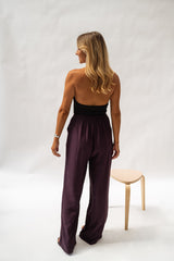 Purple Casual Withdraw Pants