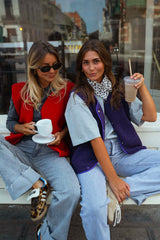 Purple Shearling Sleeveless Vest