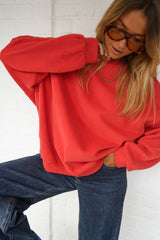 Red Loose Fit Sweatshirt