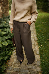 Taupe Wide-Leg Pants