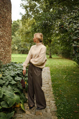 Taupe Wide-Leg Pants