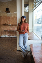 Brown Knit Sleeveless Sweater Top