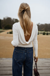 White Drapery Back T-shirt