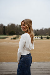 White Drapery Back T-shirt