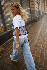 White Lace Overlay T-shirt