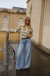 Yellow Striped Polo T-Shirt