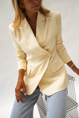Butter Yellow Long Blazer