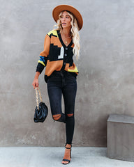 Exposition Button Front Abstract Cardigan - FINAL SALE