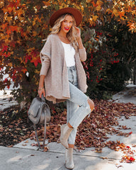 Fenix Pocketed Knit Cardigan - Taupe - FINAL SALE