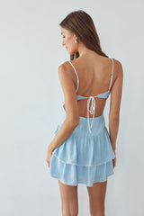 Fiorella Open Back Ruffle Mini Dress
