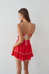 Fiorella Open Back Ruffle Mini Dress