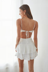 Fiorella Open Back Ruffle Mini Dress