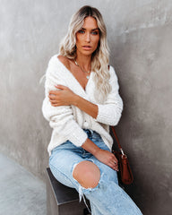 Happy Thoughts Button Front Cardigan - Ivory