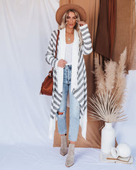 Helen Striped Knit Drape Cardigan - FINAL SALE