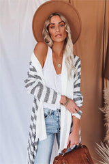 Helen Striped Knit Drape Cardigan - FINAL SALE