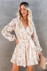Heroic Lace Tie Dress - Cream