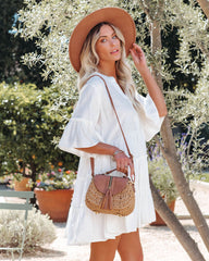 Hillock Rattan Tassel Crossbody Bag - Tan