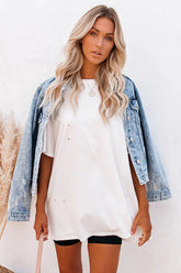 His Cotton Oversized Tee - White