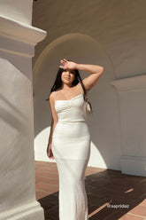 Beige Bodycon Midi Dress