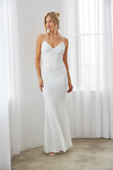 Jasper Sequin Open Back Maxi Dress