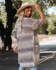 Heather Khaki Open Front Cardigan