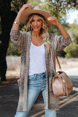 Heather Khaki Open Front Cardigan