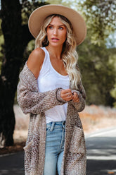 Heather Khaki Open Front Cardigan