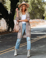 Heather Khaki Open Front Cardigan