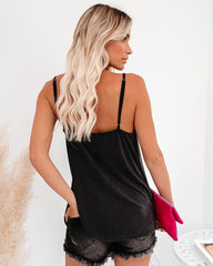 Just A Dream Knit Cami Tank - Black