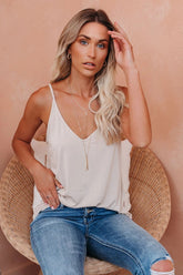 Just A Dream Knit Cami Tank - Cappuccino