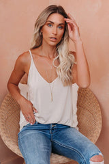 Just A Dream Knit Cami Tank - Cappuccino