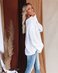 Just Enjoy Relaxed Knit Sweater - White