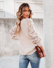 Karrington Pointelle Knit Sweater - Natural - FINAL SALE
