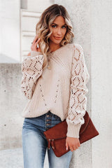 Karrington Pointelle Knit Sweater - Natural - FINAL SALE
