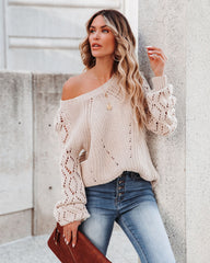 Karrington Pointelle Knit Sweater - Natural - FINAL SALE