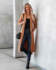 Kavi Pocketed Belted Knit Duster Cardigan - Camel - FINAL SALE