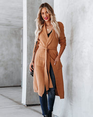 Kavi Pocketed Belted Knit Duster Cardigan - Camel - FINAL SALE